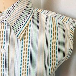 (2/$15) Polka Dot Stripe Sleeveless Blouse